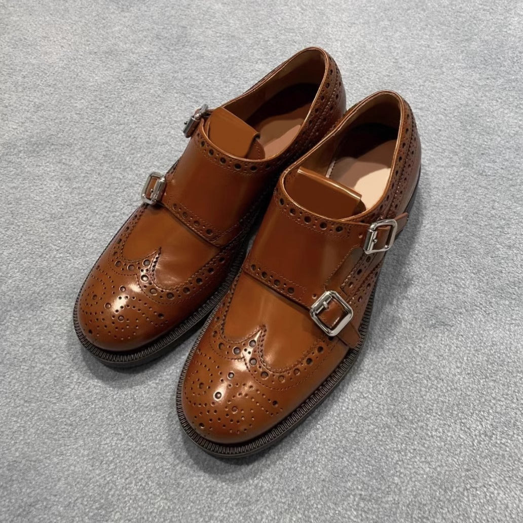 Damen Schnürschuhe Elegant Lochmuster Robust Riemenverschluss - Norvielle