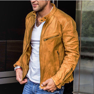 Herren Bikerjacke Echtleder
