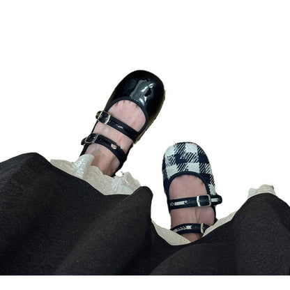 Damen Mary Jane Schuhe Elegant Riemen Schnalle