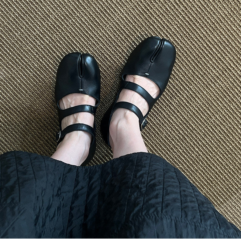 Damen Ballerinas Bequem Verstellbar