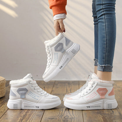 Damen Sneaker Hoch Schaft Kuschelig Trendig