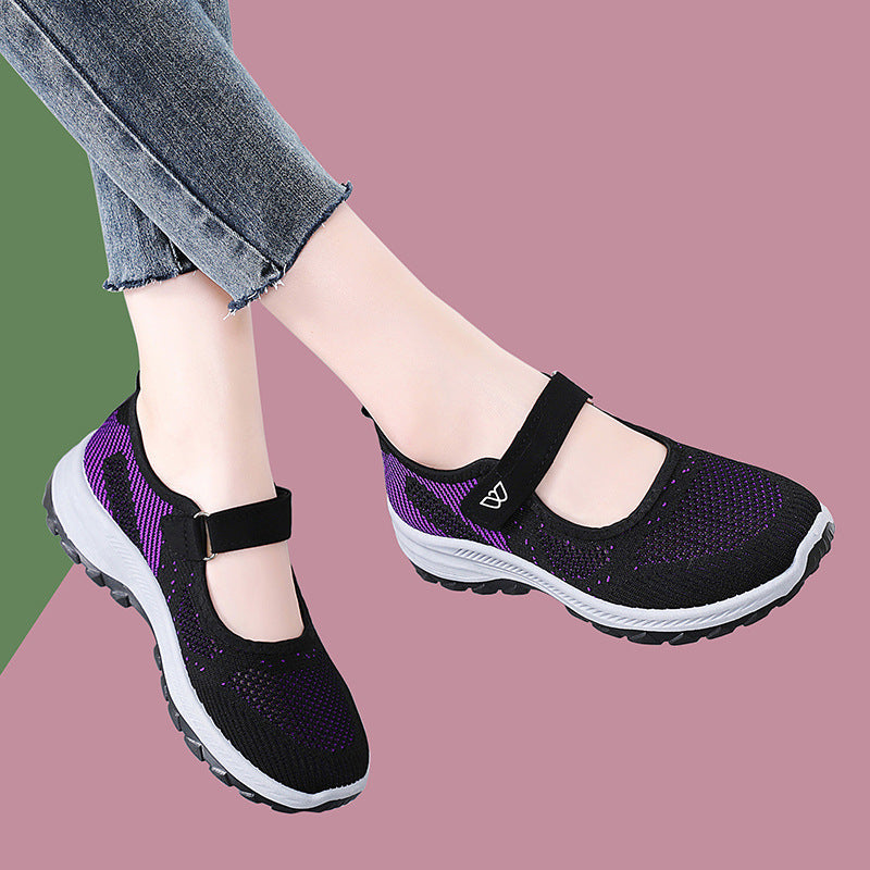 Damen Laufschuhe Atmungsaktives Mesh Komfortabel Klettverschluss