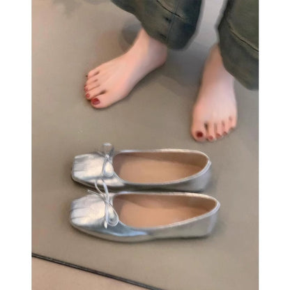 Damen Ballerinas Komfortabel Plissee Elegantes Design