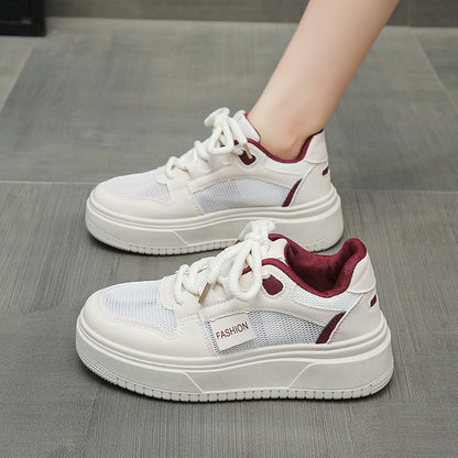 Damen Plattform Sneaker Atmungsaktives Mesh