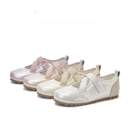 Damen Ballerinas Weich Bequem Klettverschluss - Norvielle
