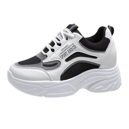 Damen Sneaker Sportlich Hohe Sohle Atmungsaktiv