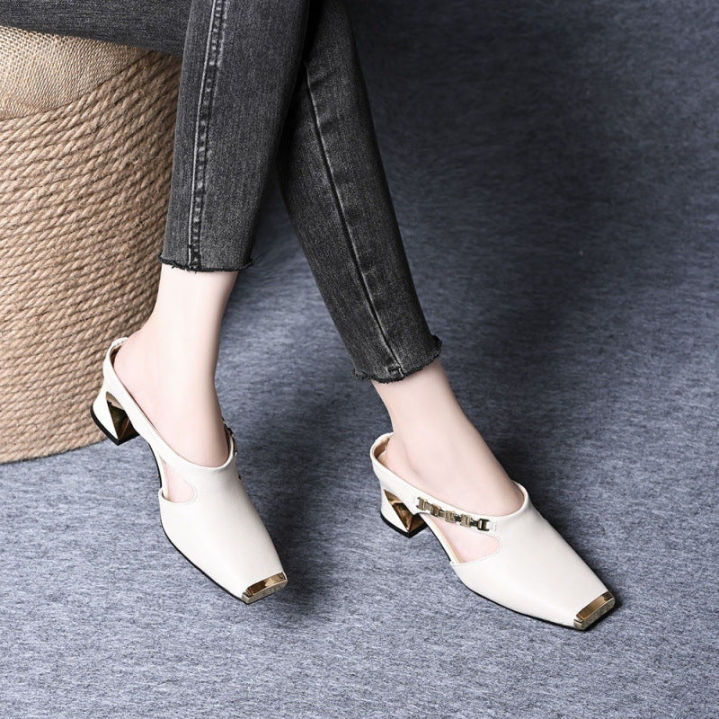 Damen Sling Pumps Blockabsatz