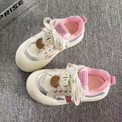 Damen Sneaker Weich Flauschig Schnürsenkel Schwarz - Norvielle