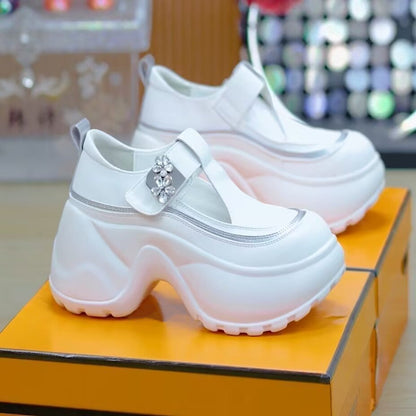 Damen Hochsandalen Plattform Verstellbarer Riemen Blüten Dekor