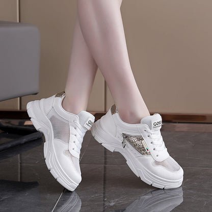 Damen Sneaker Atmungsaktiv Glitzer