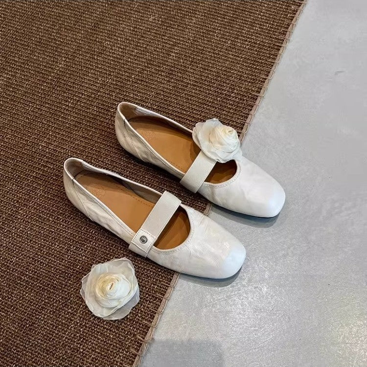 Damen Ballerinas Blumenmuster Flexibel Elegant