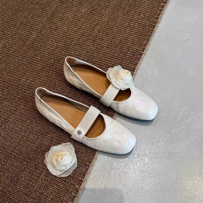 Damen Ballerinas Blumenmuster Flexibel Elegant