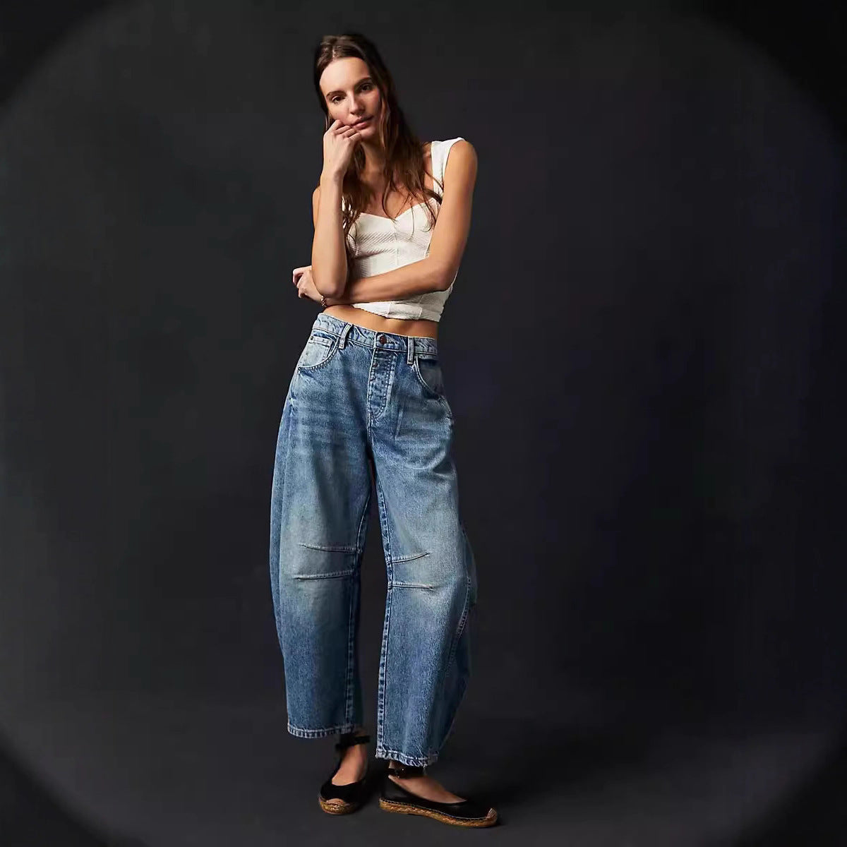 Damen Jeanshose Weite Bein Lässig Casual ist bereits gut, aber ich - Norvielle