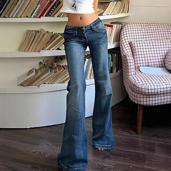 Damen Highwaist Jeans Stretch Bequem Flared