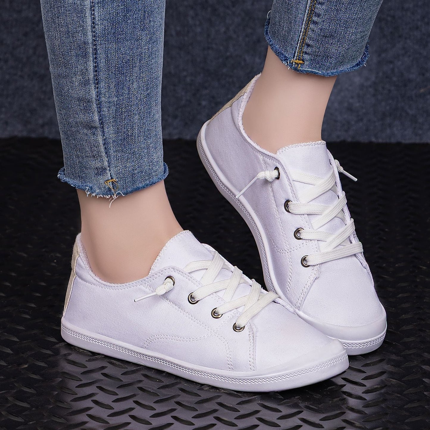 Damen Segeltuchschuhe Bequem Heidi Stil - Norvielle