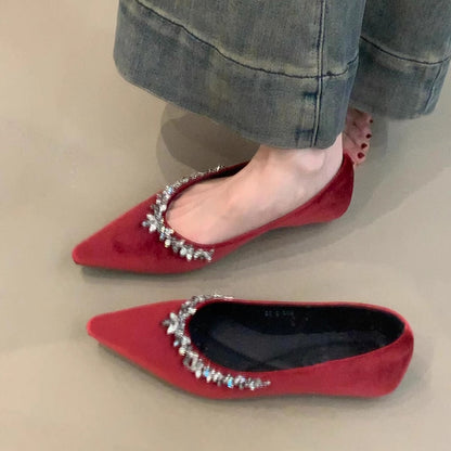 Damen Slipper Elegant Strass Schuhe