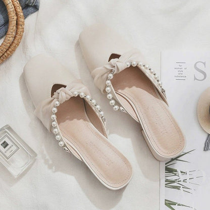 Damen Mules Elegantes Design Mit Perlen Verzierung - Norvielle