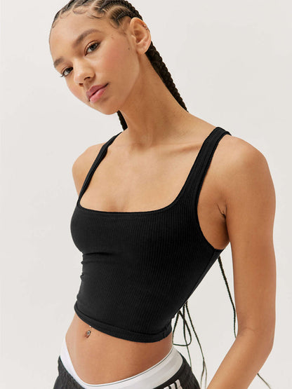 Damen Tanktop Ärmellos Sportlich Modern