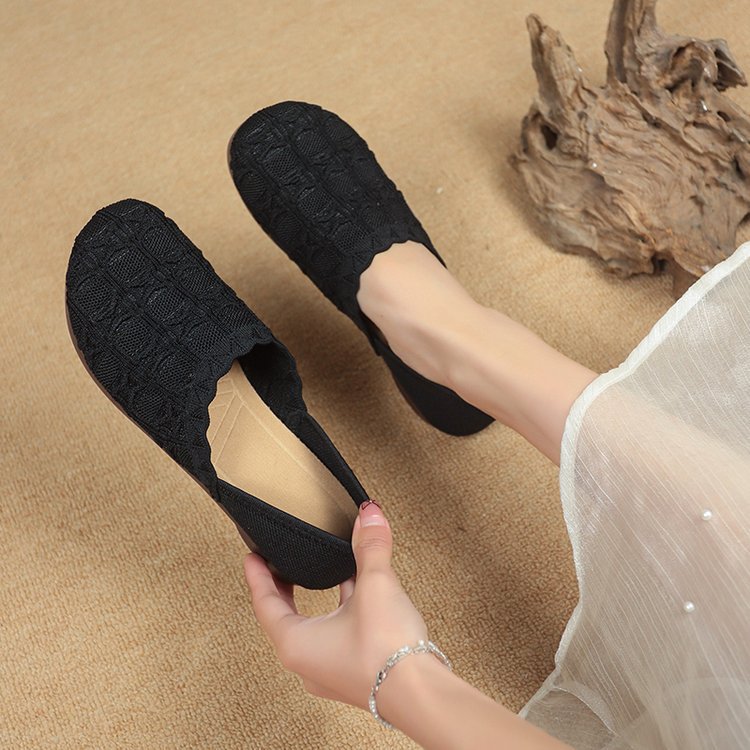 Damen Ballerinas Strickdesign Bequem
