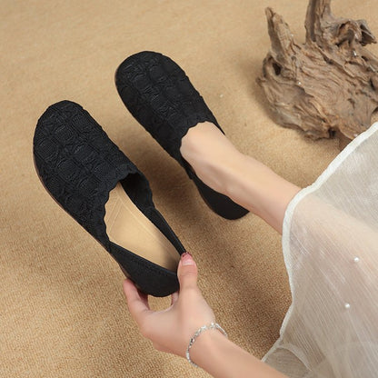 Damen Ballerinas Strickdesign Bequem