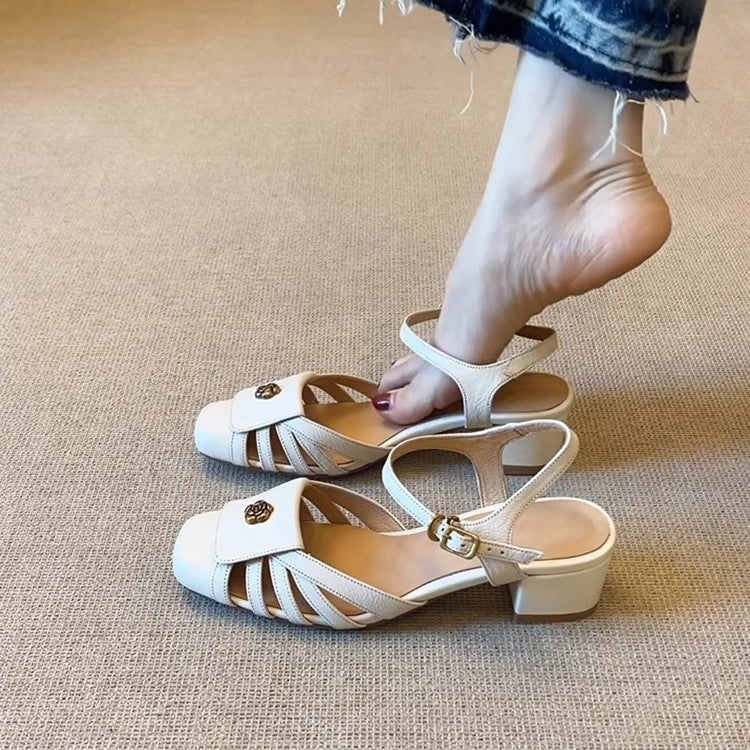 Damen Sandalen Komfortabel mit Applikation Schwarz - Norvielle