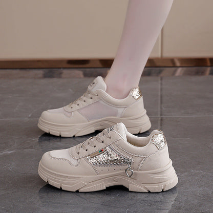 Damen Sneaker Atmungsaktiv Glitzer