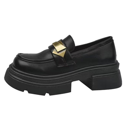 Damen Loafer Schuhe Plateau Robust