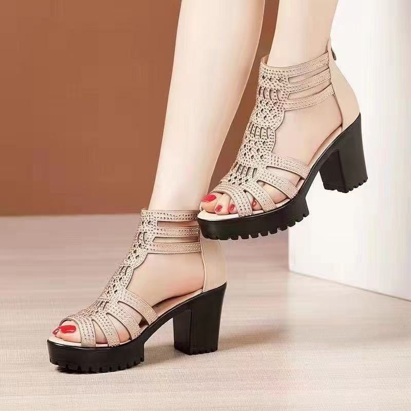 Damen High Heels Sandalen Schmal Elegant