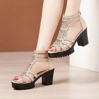 Damen High Heels Sandalen Schmal Elegant