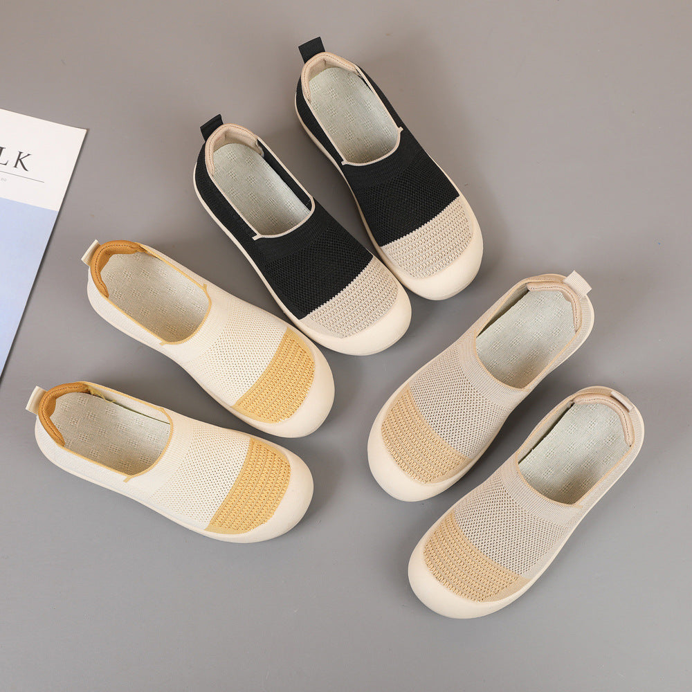 Damen Sneaker Atmungsaktiv Slip-On Weiches Material