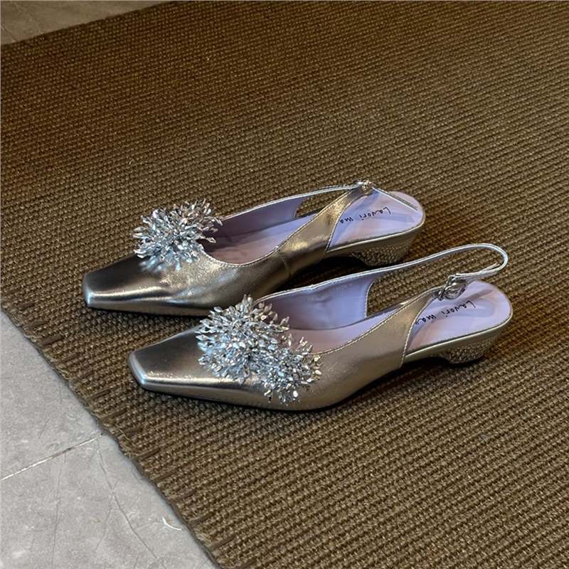 Damen Slingback Pumps Kristall Glitzer
