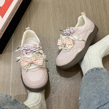 Damen Sneaker Karomuster Atmungsaktiv