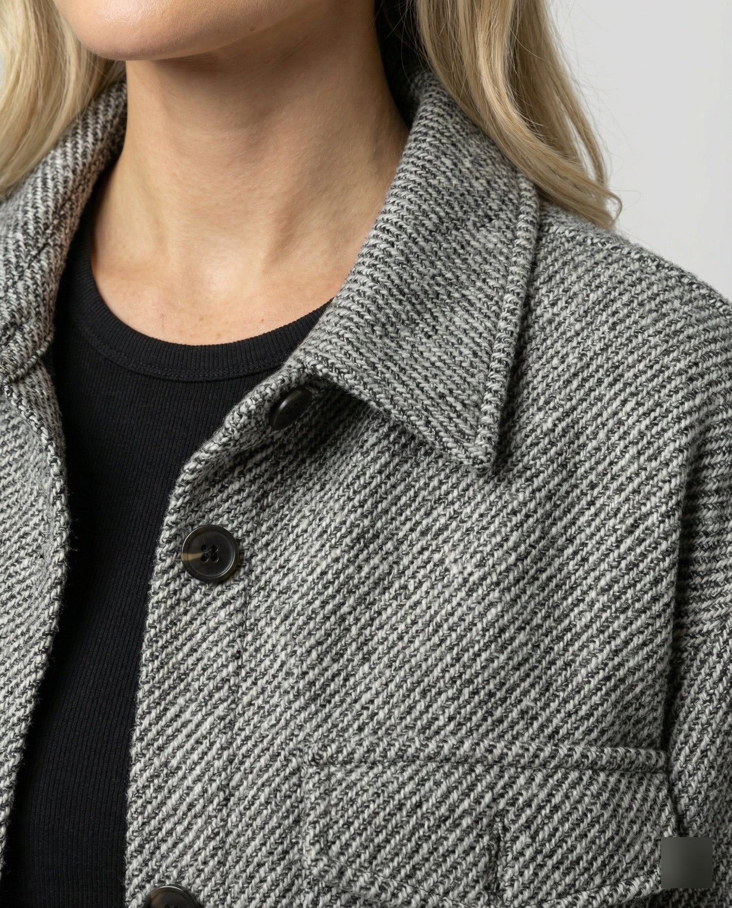 Damen Übergangsjacke Weite Strukturstoff Ballonärmel