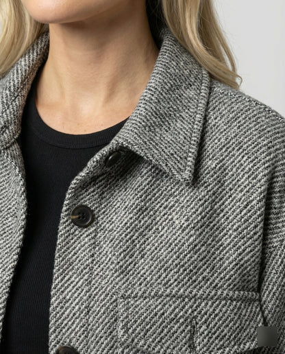 Damen Übergangsjacke Weite Strukturstoff Ballonärmel