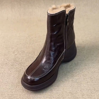 Damen Winterstiefel Rutschfest Bequem Schwarz - Norvielle