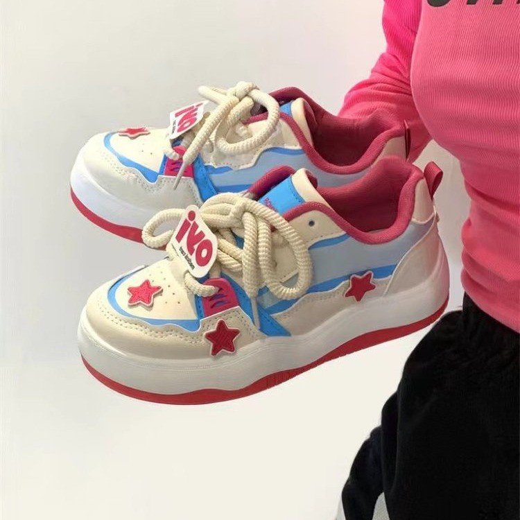 Damen Sneaker Bunt Sternen Applikationen