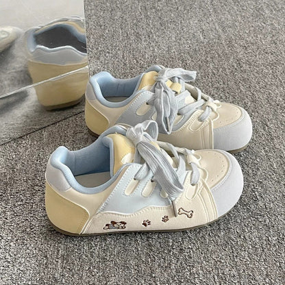 Damen Sneaker Sportlich Atmungsaktives Obermaterial Mit Tiermuster