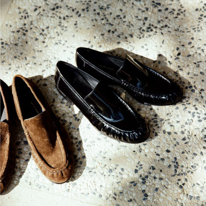 Damen Loafers Elegante Rüschenschuhe