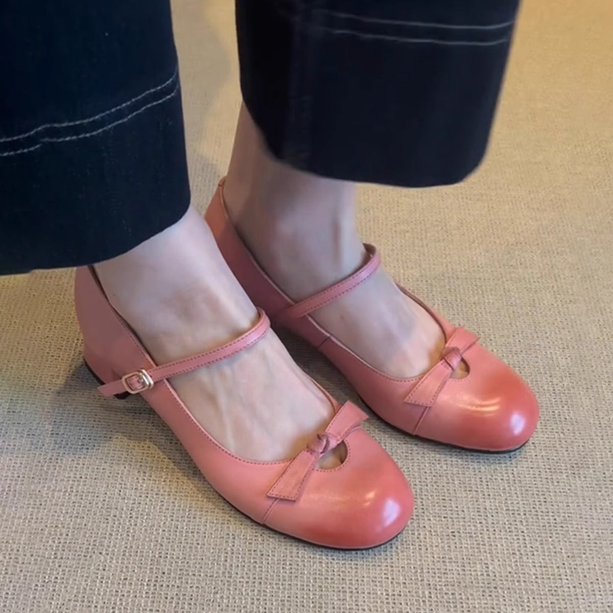 Damen Ballerinas Bequem Kreuzriemen Schnürung