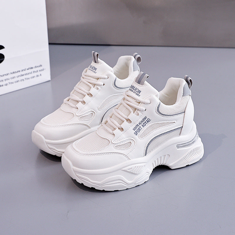 Damen Plattform Sneaker Atmungsaktives Material Modern