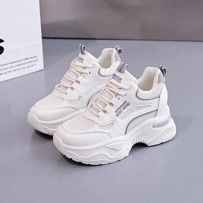 Damen Plattform Sneaker Atmungsaktives Material Modern