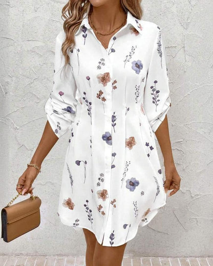 Damenkleid Bluse-Style Floral Komfortschnitt Modern