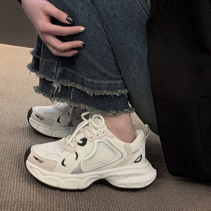 Damen Netzsneaker Leicht Sportlich Schwarz - Norvielle