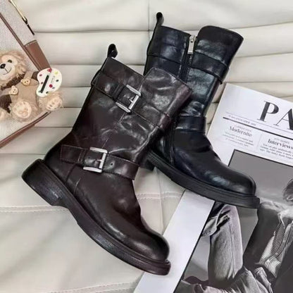 Damen Schnürstiefel Robustes Leder