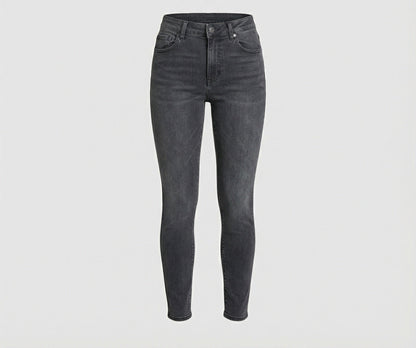 Damen Hochtaillierte Cargo-Hose Slim-Fit Modern