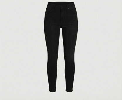 Damen Hochtaillierte Cargo-Hose Slim-Fit Modern