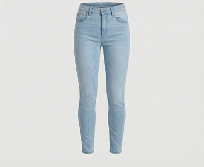 Damen Hochtaillierte Cargo-Hose Slim-Fit Modern
