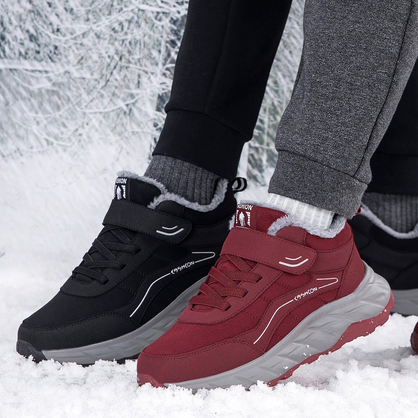 Damen Winter-Sneaker Isoliert Rutschfest Schwarz - Norvielle