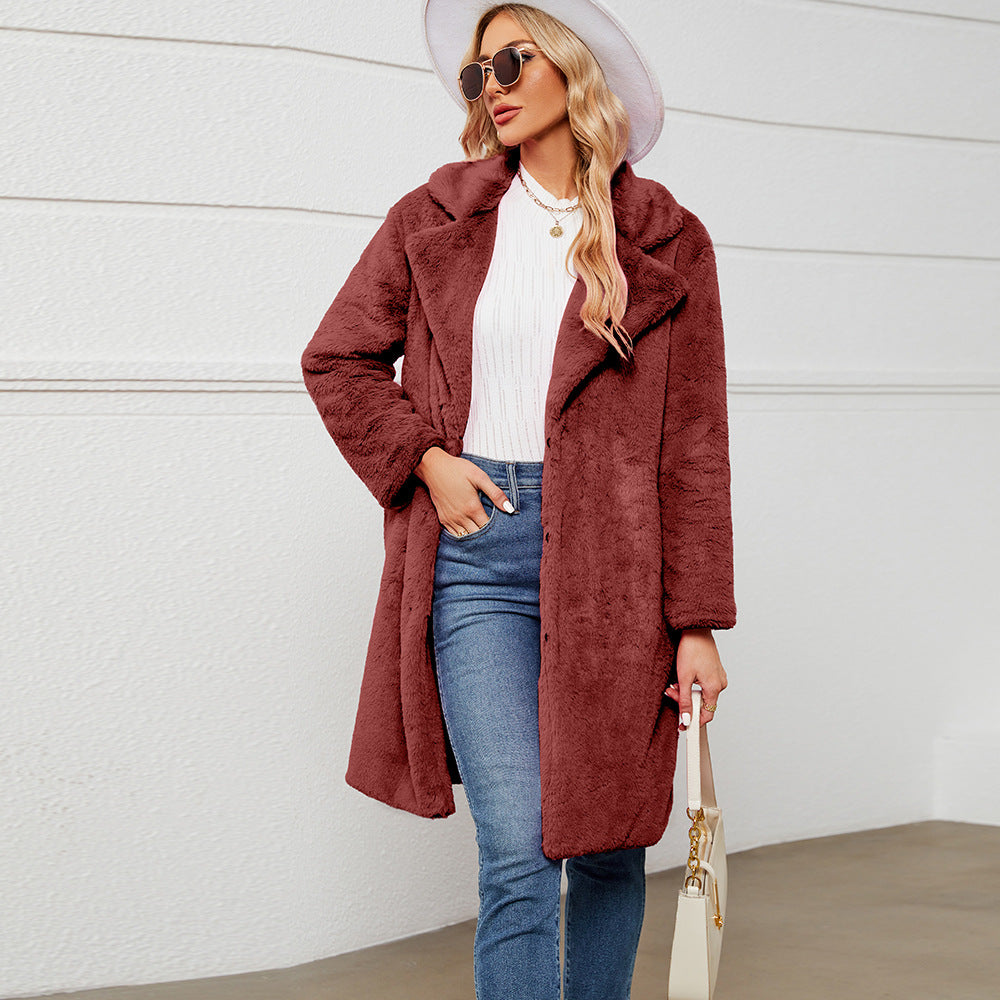 Damen Fleecejacke Übergroß Kuscheljacke Warm