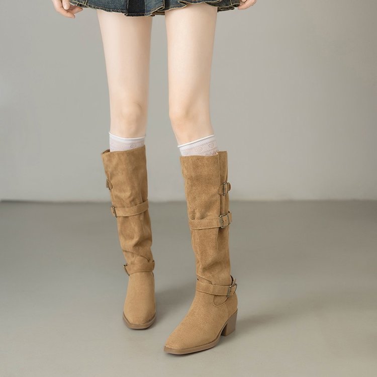 Damen Stiefel Elegantes Design Schnallen